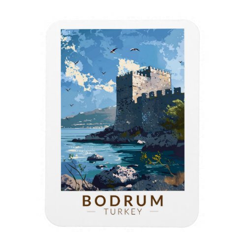 Bodrum Castle Turkey Travel Art Vintage Magnet