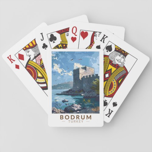 Bodrum Castle Turkey Travel Art Vintage Poker Cards