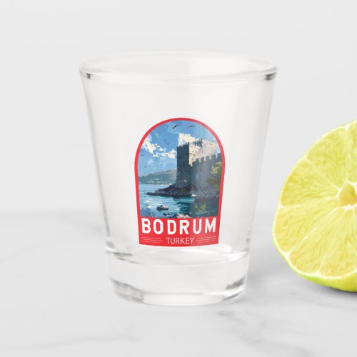 Bodrum Castle Turkey Travel Art Vintage Shot Glass