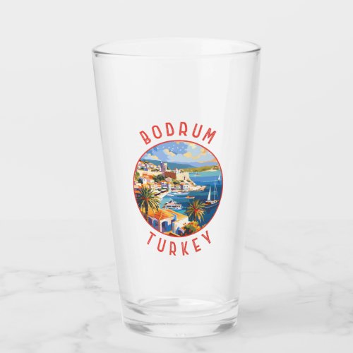 Bodrum Turkey Retro Distressed Circle Glass