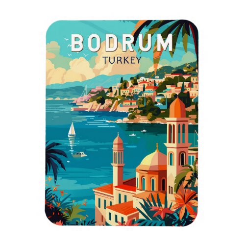 Bodrum Turkey Travel Art Vintage Magnet