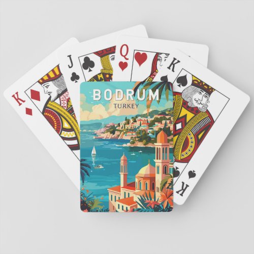 Bodrum Turkey Travel Art Vintage Poker Cards