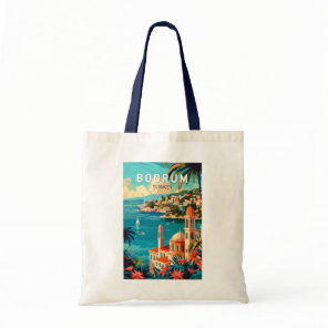 Bodrum Turkey Travel Art Vintage Tote Bag
