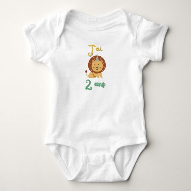 Body 2 years Lion - Birthday gift 2 years Baby Bodysuit (Front)