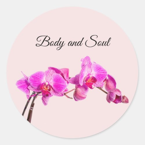 Body and Soul floral Spa business Classic Round Sticker