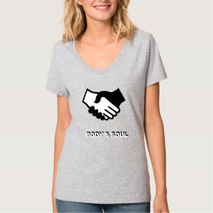 Body and soul hands in black and white T-Shirt