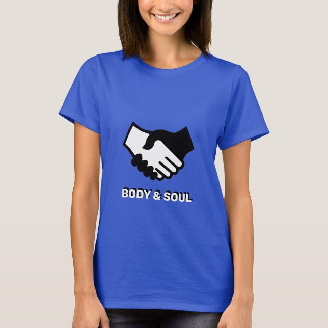 Body and soul hands in black and white T-Shirt (Front)