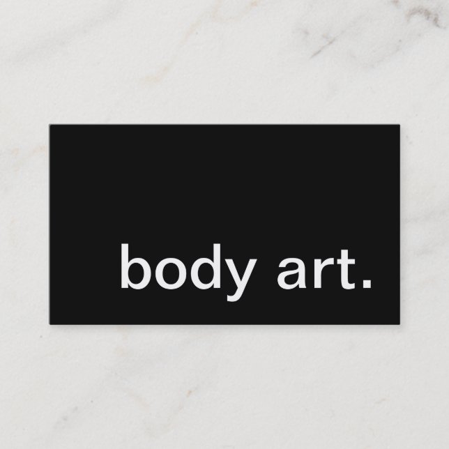 body art. business card (Front)