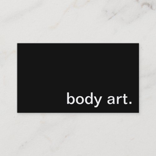 Body Art Business Card