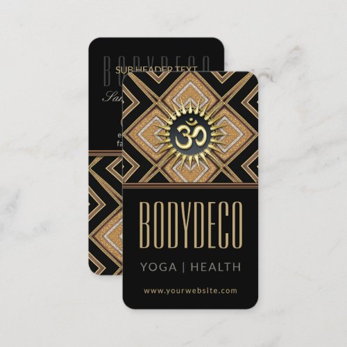 Body Art Deco Black Gold OM New Age Business Card