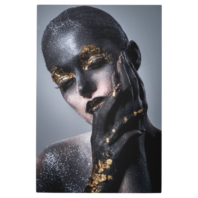 Body Art Gold Black Editorial Makeup Fashion (Front)