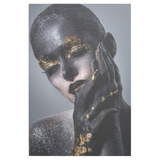 Body Art Gold Black Editorial Makeup Fashion