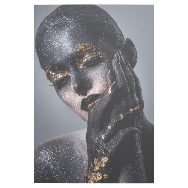 Body Art Gold Black Editorial Makeup Fashion (Front)