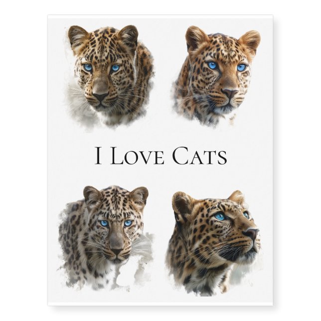 Body Art Leopards  Temporary Tattoos (Front)