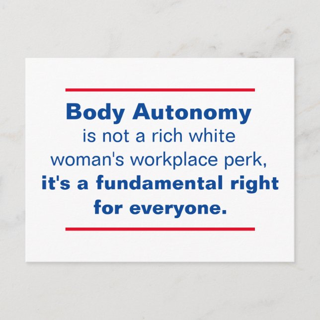 Body Autonomy is a Fundamental Right Postcard (Front)