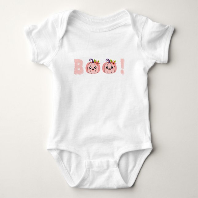 Body Baby Halloween - "BOO Kawaii" Rose Pastel Baby Bodysuit (Front)