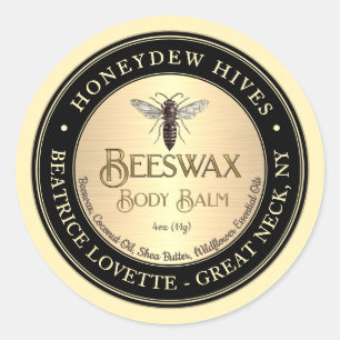 Body Balm Label Queen Bee Metallic Gold and Black