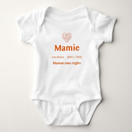 Body bb  mamie comme maman baby bodysuit