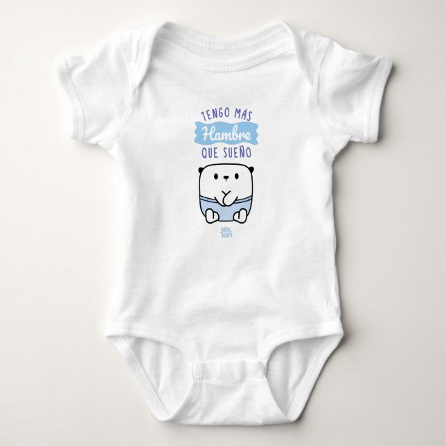 Body Bebé Pregnancy Hunho More Hungry Than Sleep Baby Bodysuit (Front)