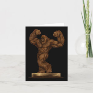 Body Builder Bigfoot Pose On A Stage - Gym Helper Card