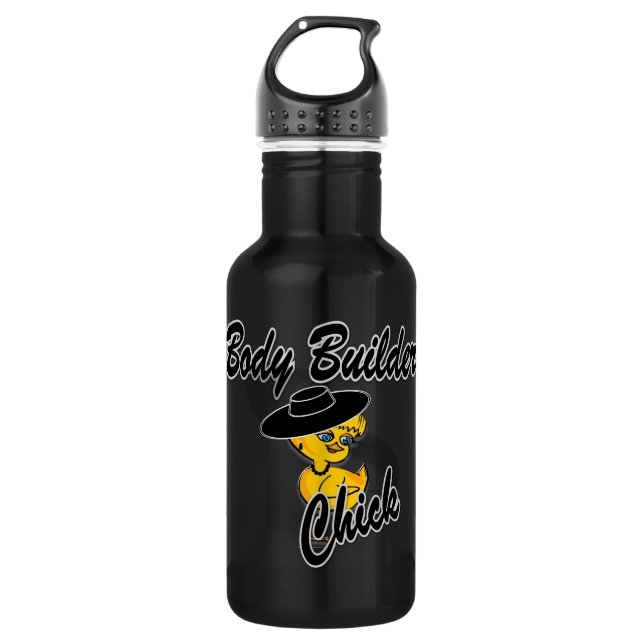 Body Builder Chick #4 Stainless Steel Water Bottle (Front)