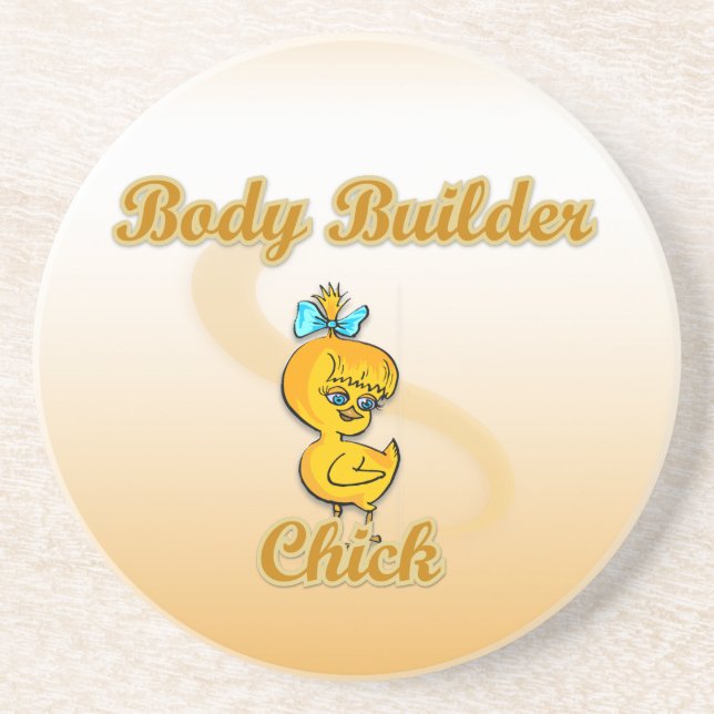 Body Builder Chick Coaster (Front)