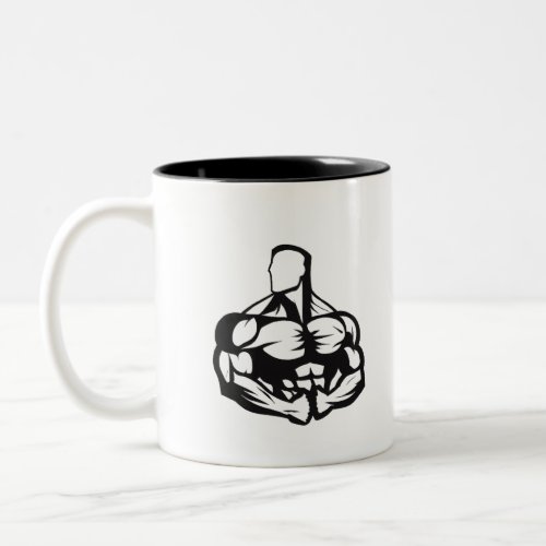 Body Builder Digital Art Two_Tone Coffee Mug