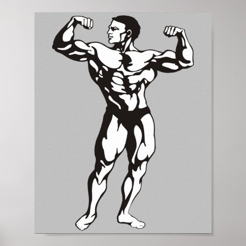 body builder muscles man human poster