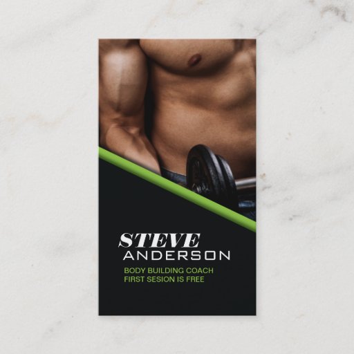 Customizable BODY BUILDING COACH BUSINESS CARD