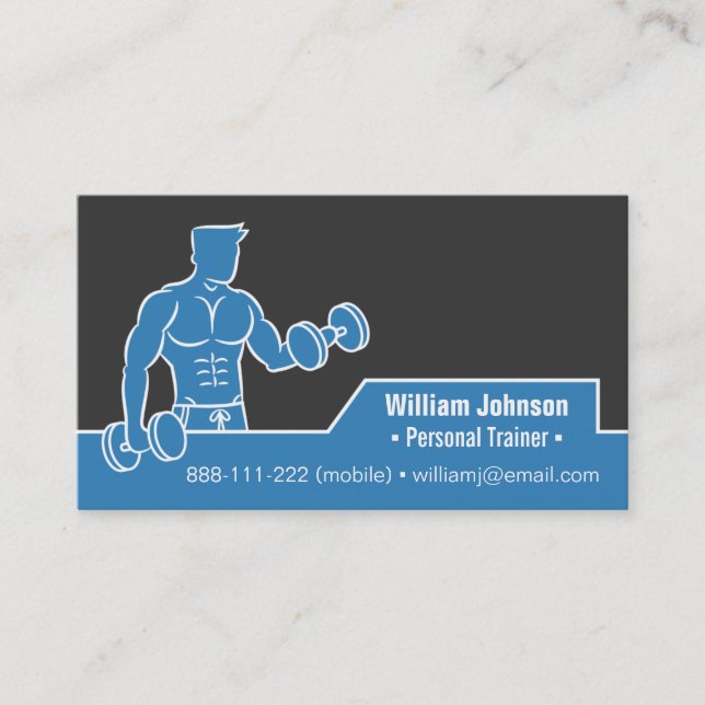 Body building Fitness Instructor Business Cards (Front)