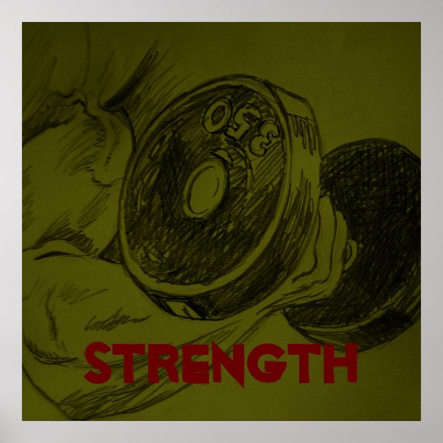 Body Building Fitness Pencil Sketch Poster (Front)