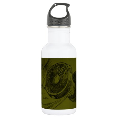 Body Building Fitness Pencil Sketch Water Bottle