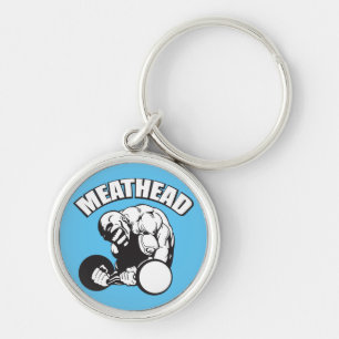 "Body building" Humor - MEATHEAD Keychain