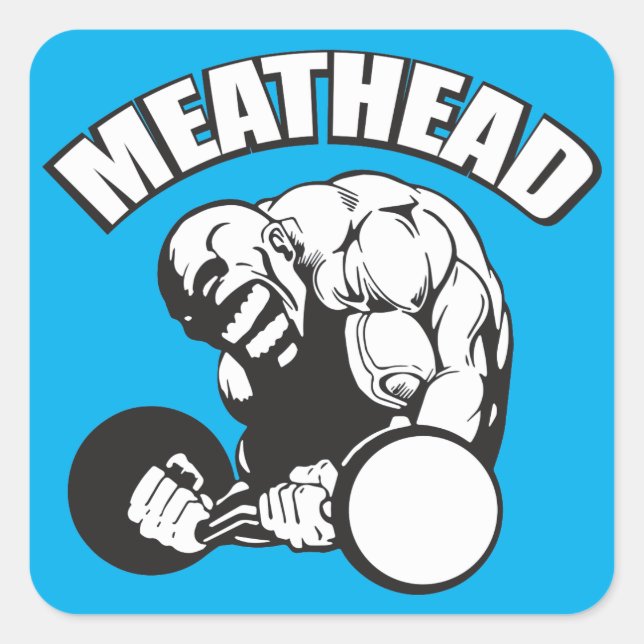 "Body building" Humor - MEATHEAD Square Sticker (Front)