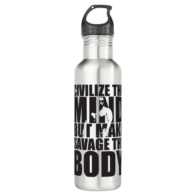 "Body building" Motivational Stainless Steel Water Bottle (Front)