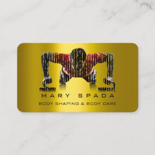 Body Building Shaping Fitness Sclupting Gold Couch Business Card