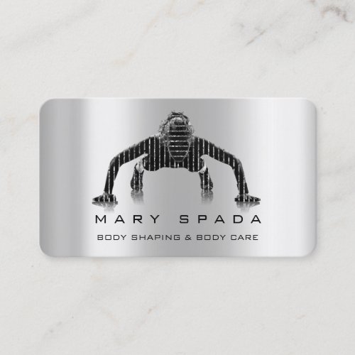 Body Building Shaping Fitness Sclupting Gray  Business Card
