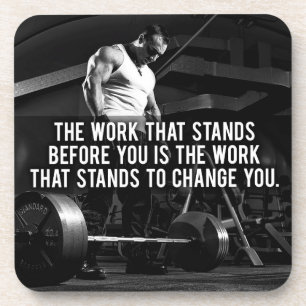 "Body building" Workout Motivational Beverage Coaster