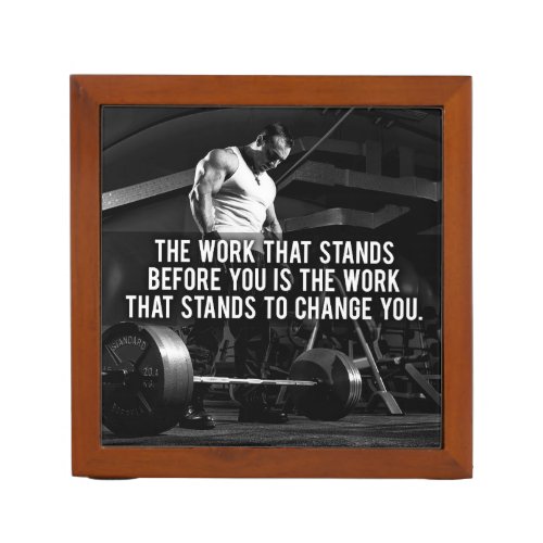 Body building Workout Motivational Desk Organizer