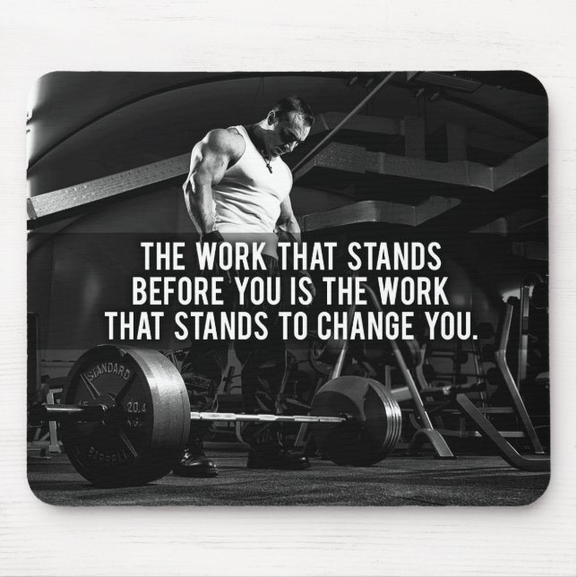 "Body building" Workout Motivational Mouse Pad (Front)