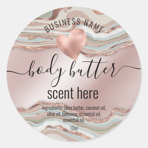 body butter agate stone modern product label