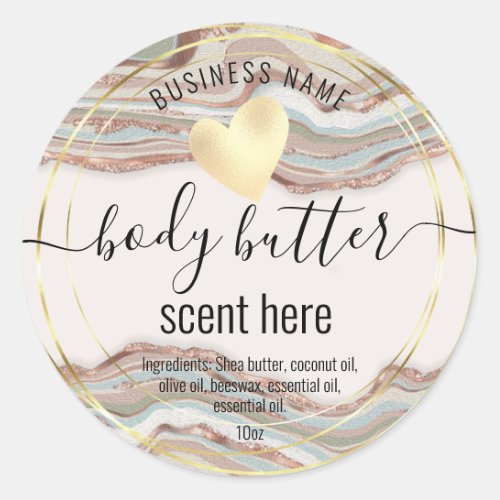 body butter agate stone modern product label