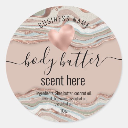 body butter agate stone modern product label