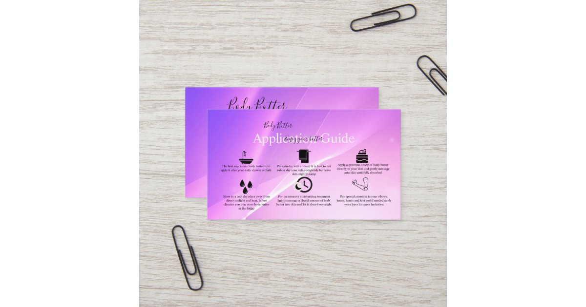 Body Butter Application Guide Colorful Glam Bus Business Card Zazzle