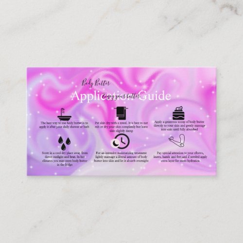 Body Butter Application Guide Colorful Glam    Bus Business Card