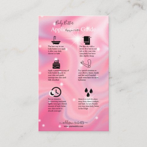 Body Butter Application Guide Elegant Glam   Busin Business Card