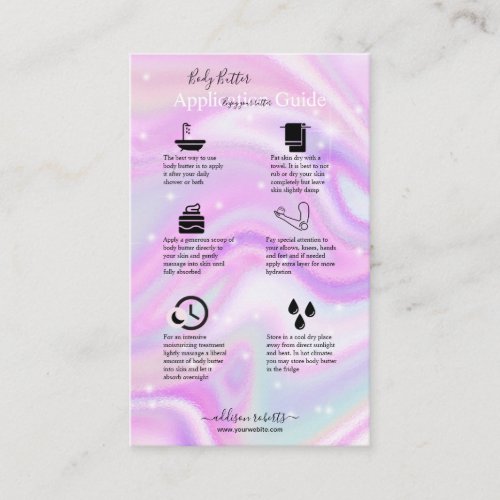Body Butter Application Guide Elegant Glam    Business Card