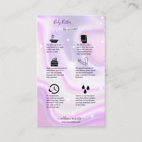 Body Butter Application Guide Elegant Glam   Business Card