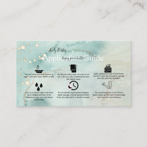 Body Butter Application Guide Modern Elegant  Busi Business Card