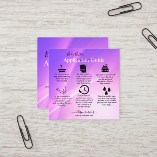 Body Butter Application Guide Modern Glam    Squar Square Business Card